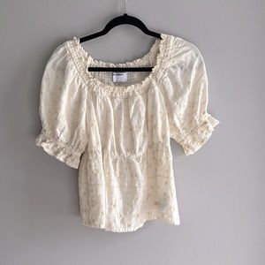 Old Navy Small peplum embroidered smocked top